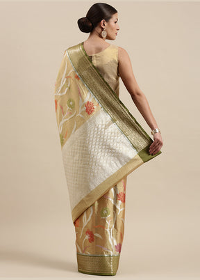 Gold Silk Saree With Blouse Piece - Indian Silk House Agencies