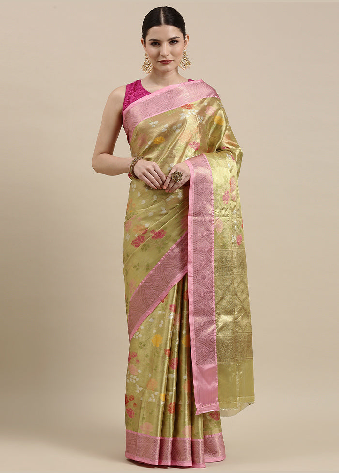 Gold Silk Saree With Blouse Piece