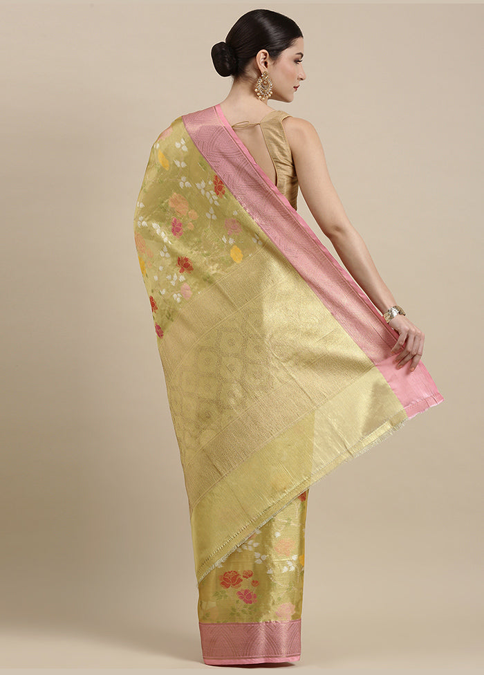 Gold Silk Saree With Blouse Piece - Indian Silk House Agencies