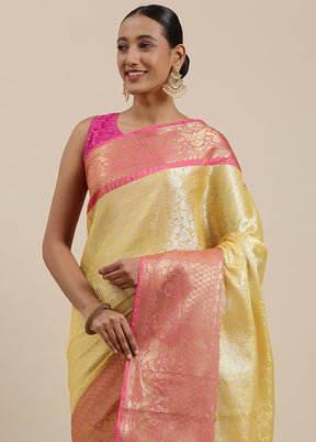 Gold Silk Zari Saree Without Blouse Piece