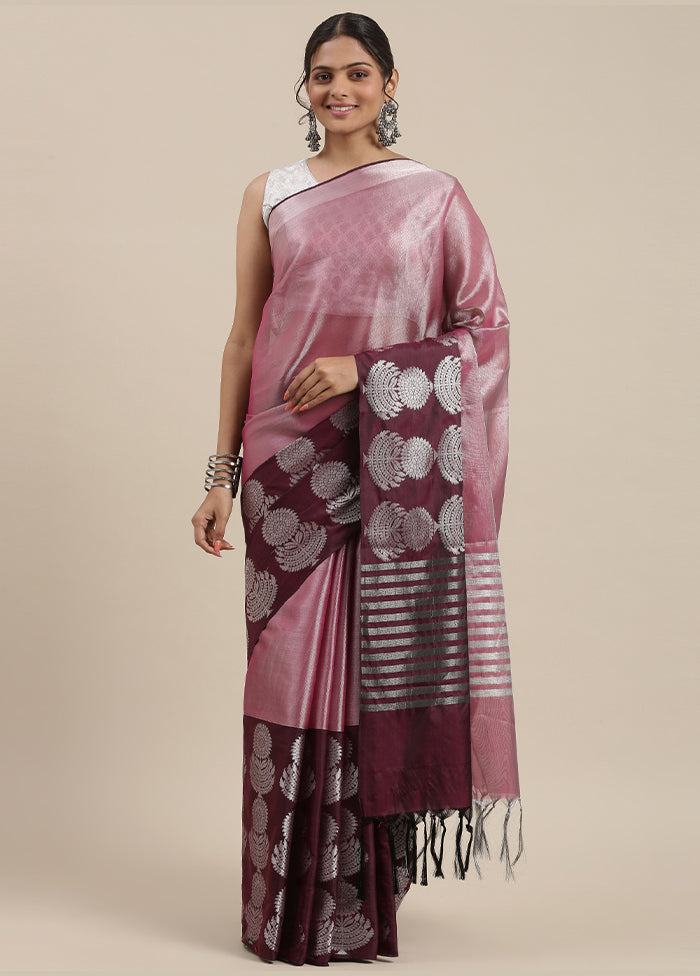 Burgundy Silk Saree With Blouse Piece - Indian Silk House Agencies