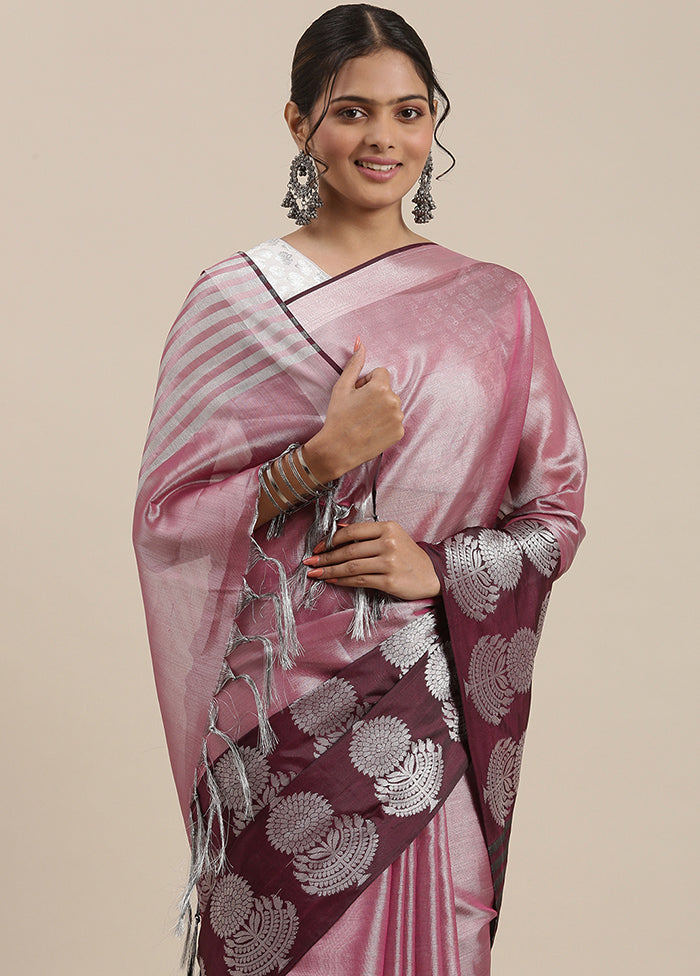 Burgundy Silk Saree With Blouse Piece - Indian Silk House Agencies