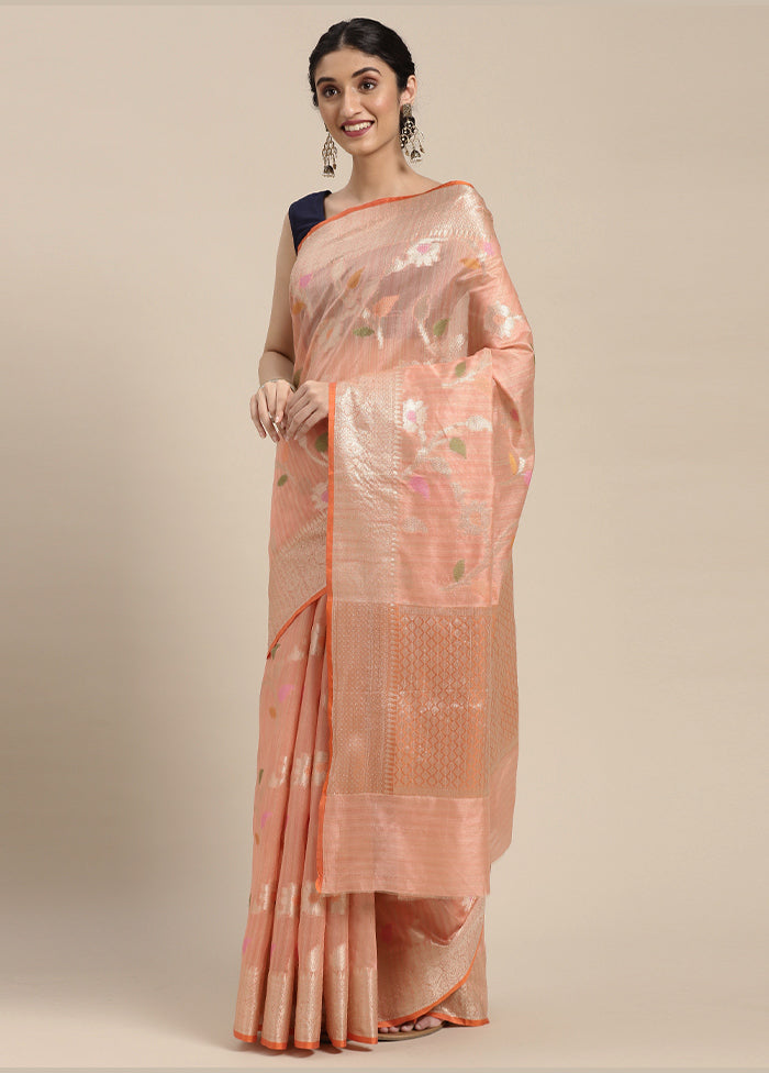 Pink Silk Zari Saree Without Blouse Piece - Indian Silk House Agencies