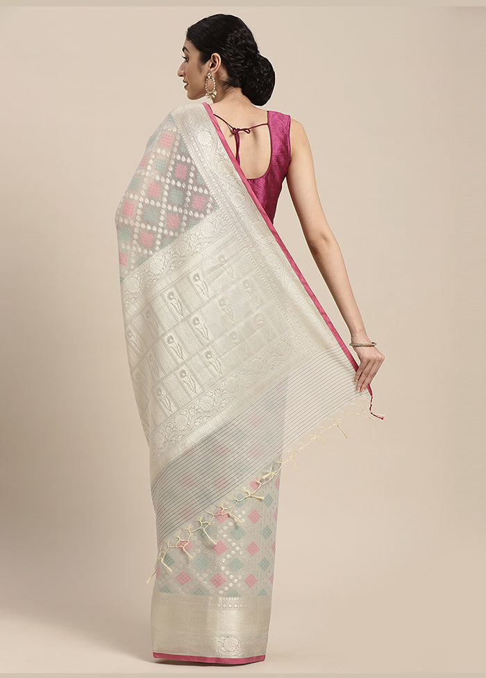 Grey Cotton Zari Saree Without Blouse Piece - Indian Silk House Agencies