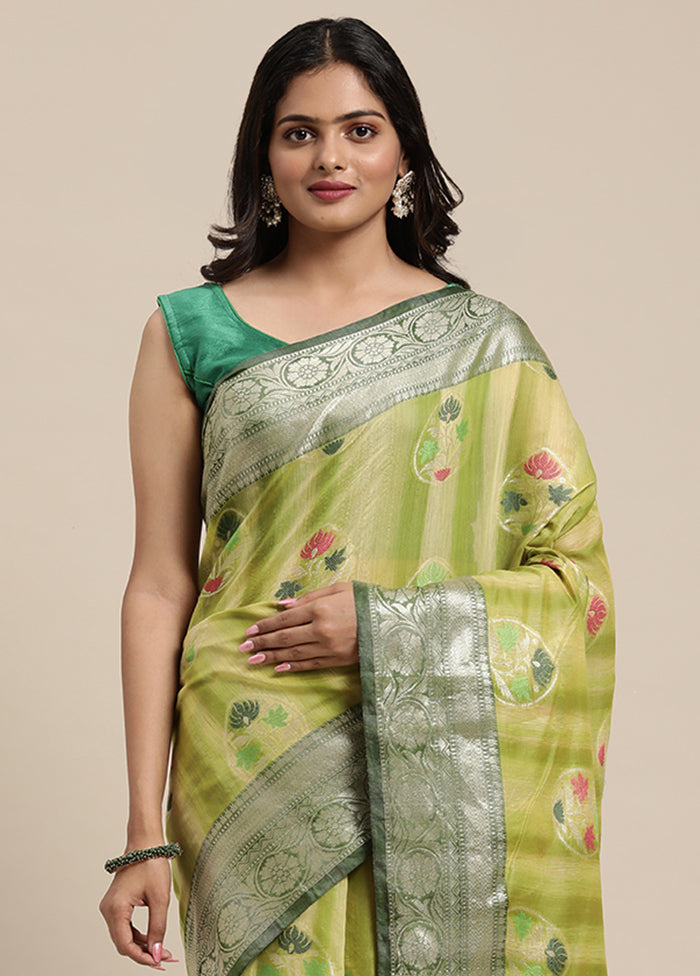 Green Matka Silk Zari Saree Without Blouse Piece - Indian Silk House Agencies