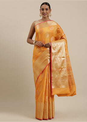Gold Matka Silk Zari Saree Without Blouse Piece - Indian Silk House Agencies