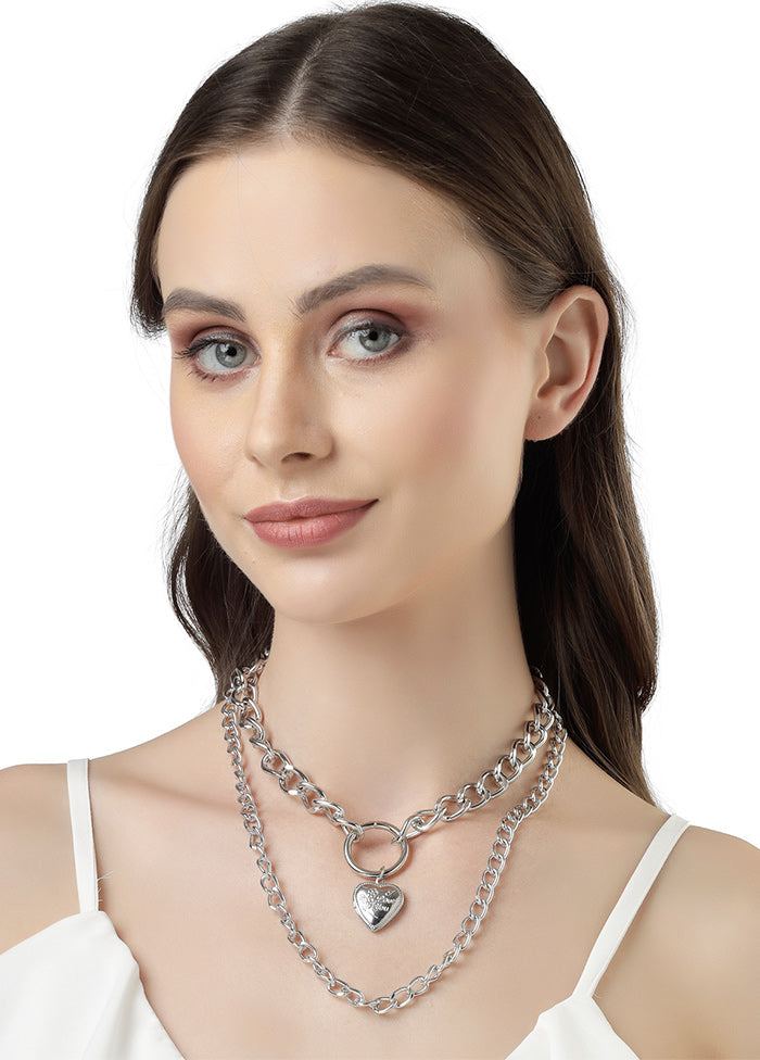 Silver Alloy Glossy Necklace