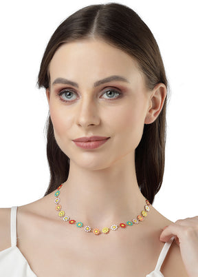 Multicolor Alloy Glossy Necklace