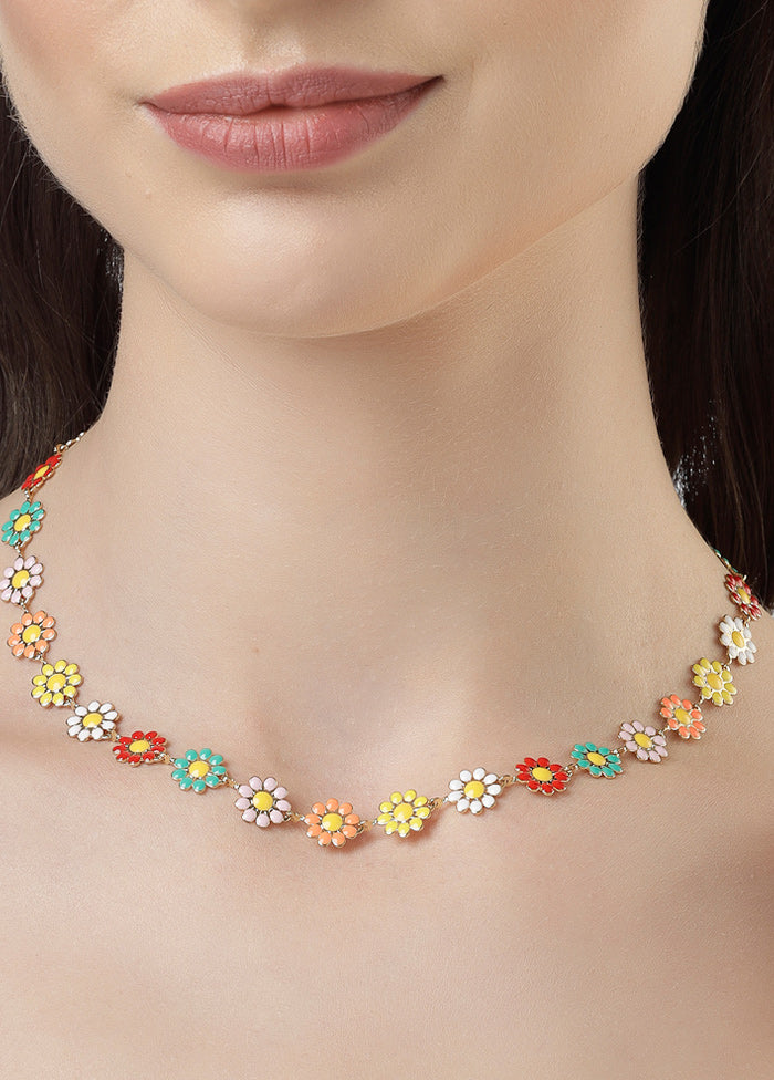 Multicolor Alloy Glossy Necklace