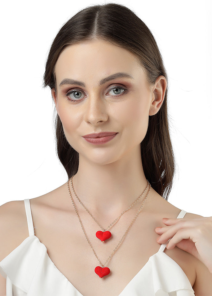 Red Alloy Glossy Necklace