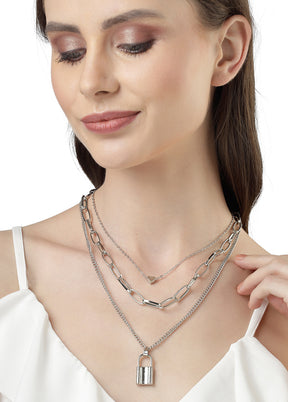 Silver Alloy Glossy Necklace