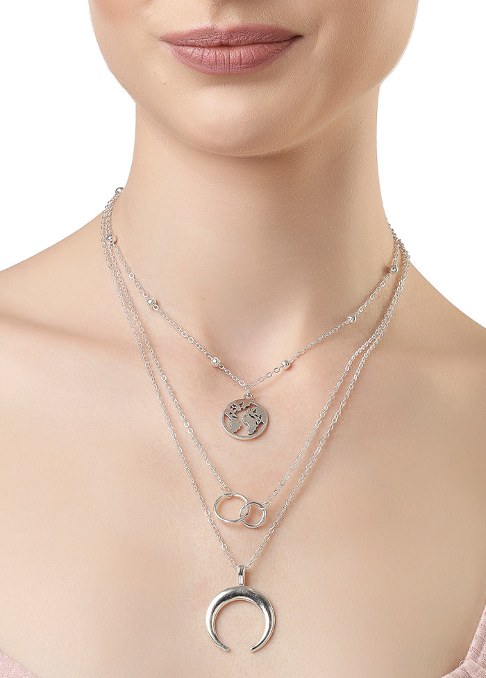 Silver Alloy Glossy Necklace