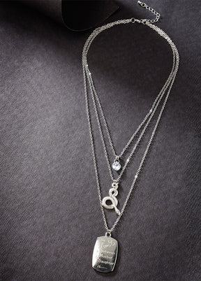 Silver Alloy Glossy Necklace