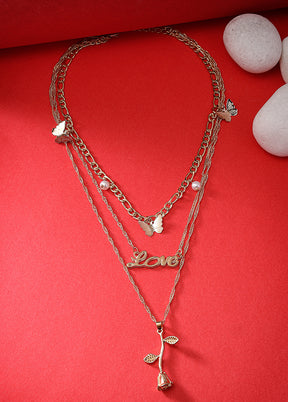 Red Alloy Glossy Necklace