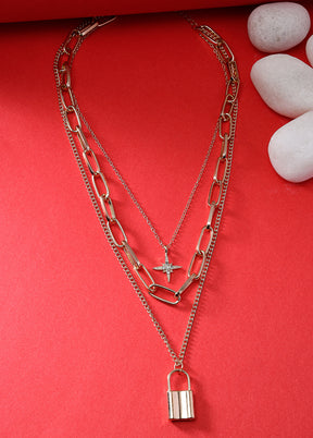 Red Alloy Glossy Necklace