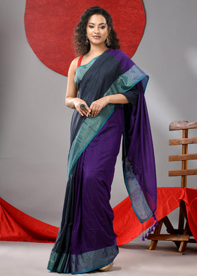 Grey Cotton Saree With Blouse Piece