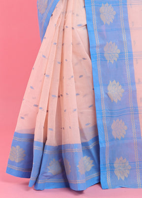 Cream Cotton Woven Work Saree Without Blouse Piece