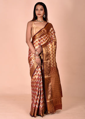 Multicolor Dupion Silk Saree With Blouse Piece