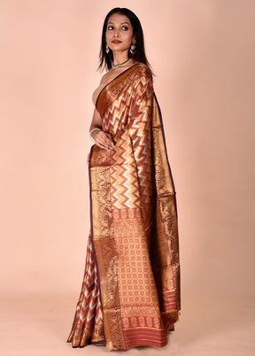 Multicolor Dupion Silk Saree With Blouse Piece