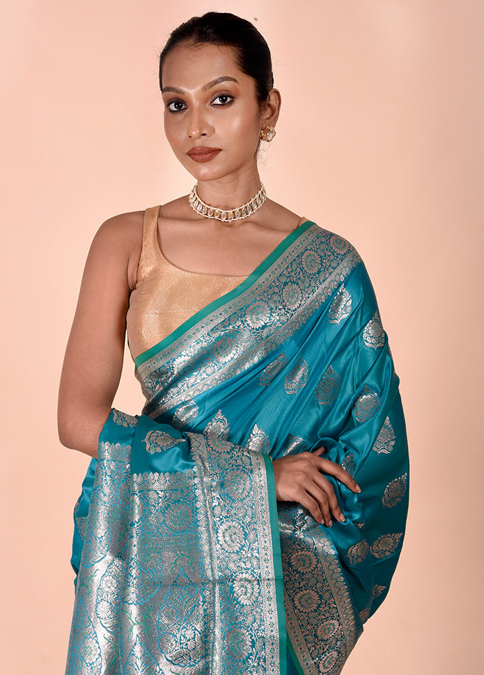 Firoza Banarasi Silk Saree With Blouse Piece