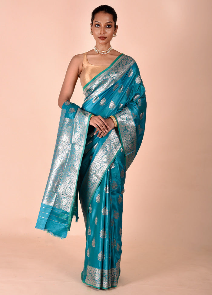 Firoza Banarasi Silk Saree With Blouse Piece