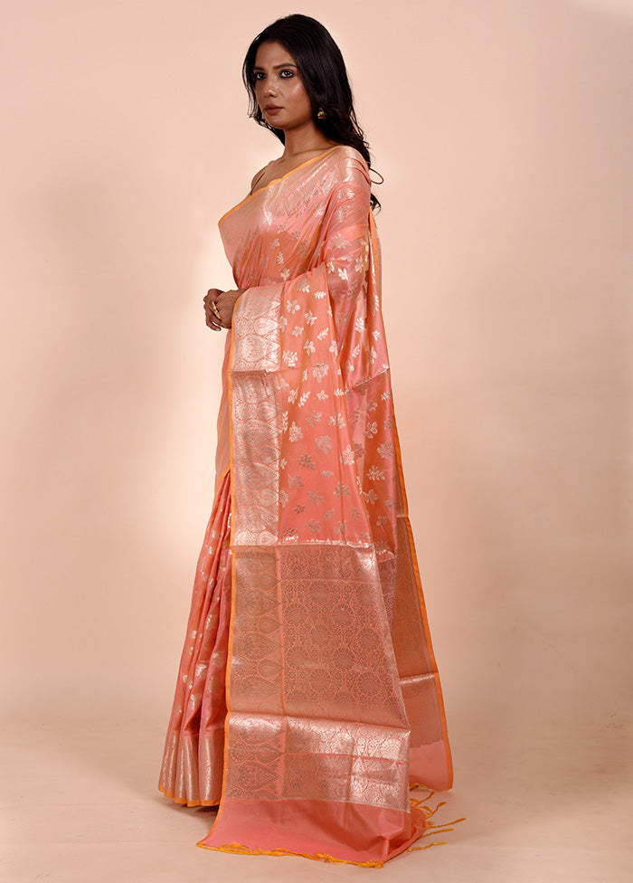 Pink Dupion Silk Saree With Blouse Piece