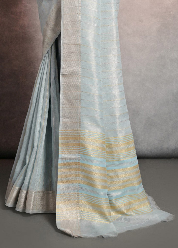 Firoza Linen Silk Saree With Blouse Piece