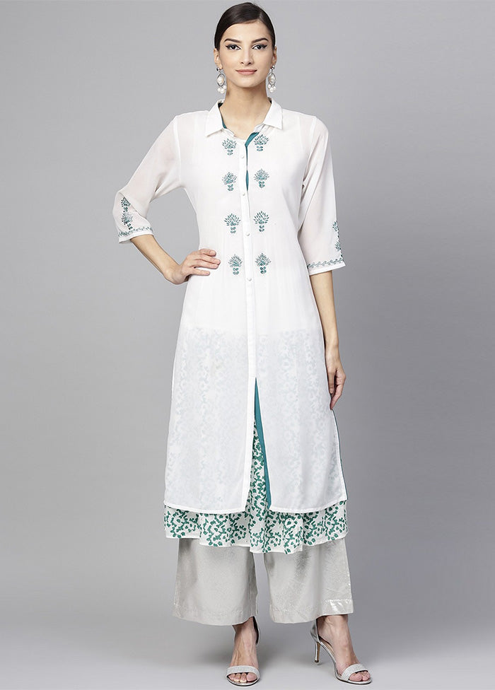 White Readymade Cotton Kurti