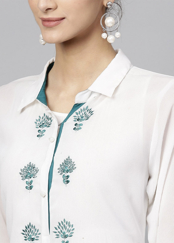 White Readymade Cotton Kurti