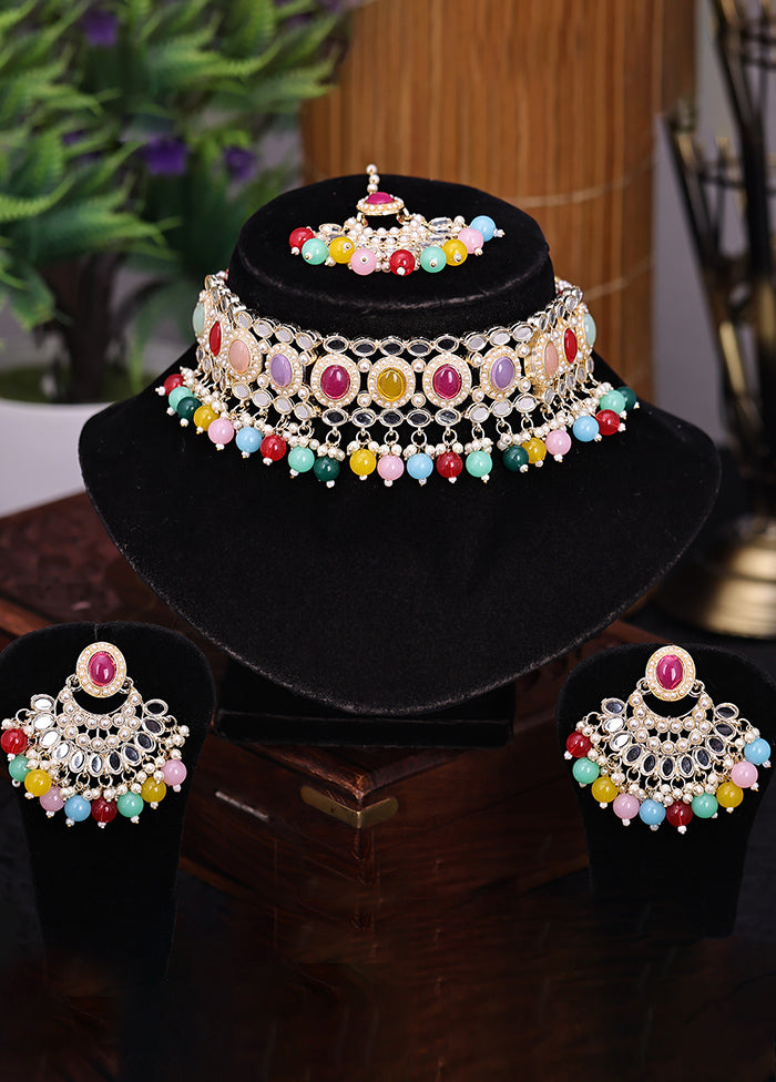 Multicolor Alloy Glossy Jewellery Set