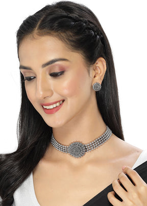 Silver Alloy Glossy Jewellery Set