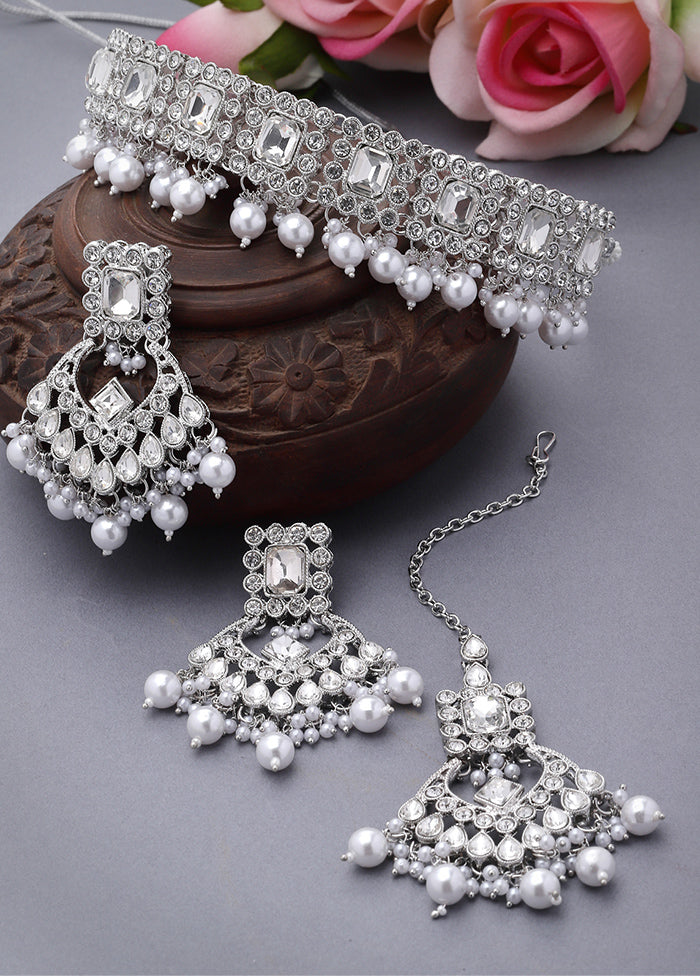 Silver Alloy Glossy Jewellery Set