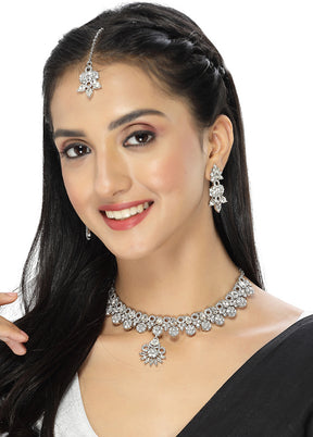 Silver Alloy Glossy Jewellery Set