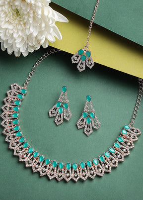 Green Alloy Glossy Jewellery Set