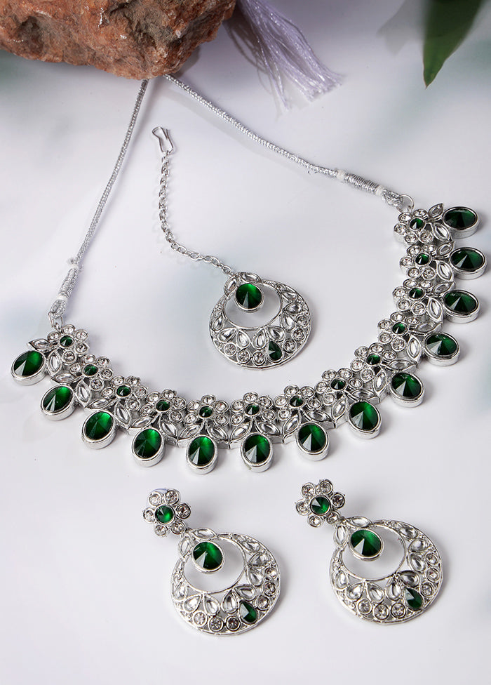 Silver Alloy Glossy Jewellery Set