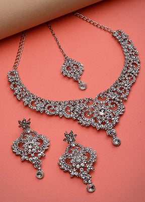 Silver Alloy Glossy Jewellery Set