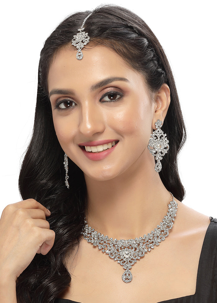 Silver Alloy Glossy Jewellery Set