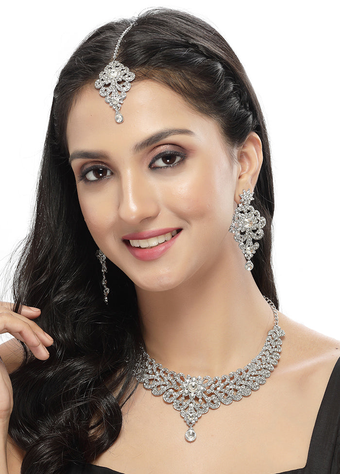 Silver Alloy Glossy Jewellery Set