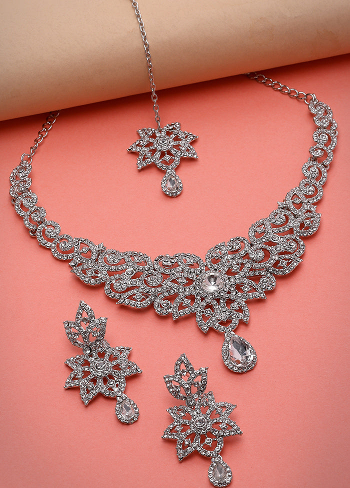 Silver Alloy Glossy Jewellery Set