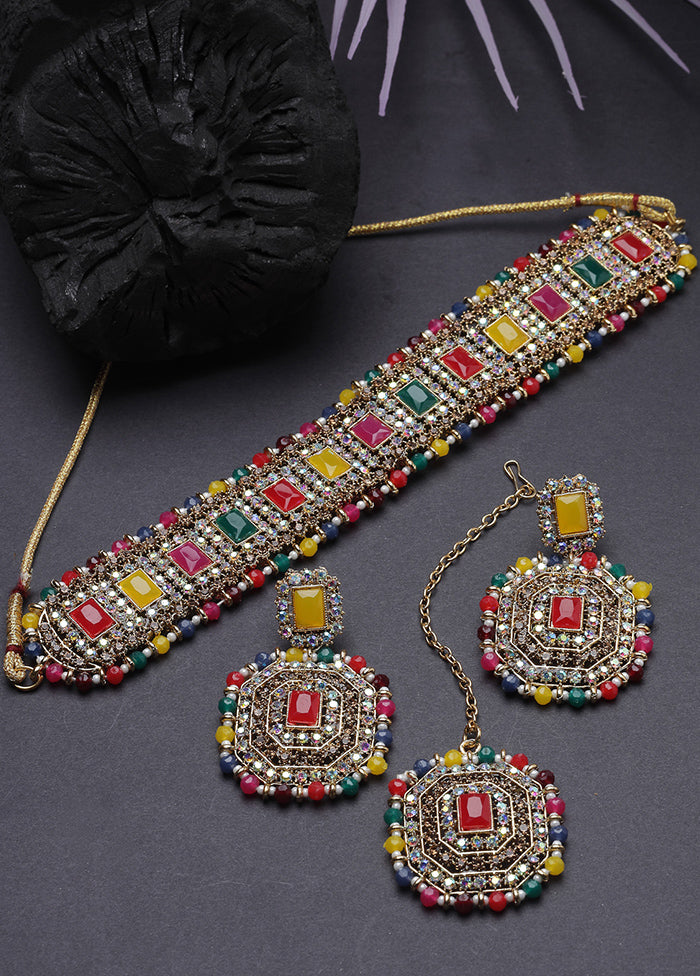 Multicolor Alloy Glossy Jewellery Set