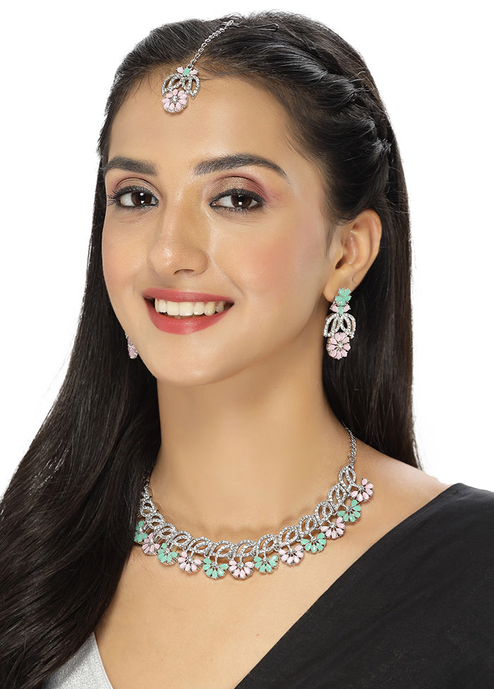 Silver Alloy Glossy Jewellery Set