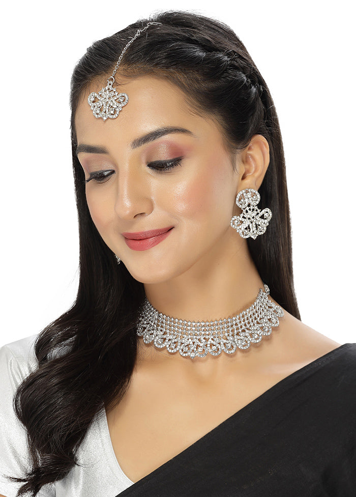 Silver Alloy Glossy Jewellery Set