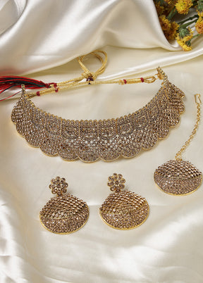 White Alloy Glossy Jewellery Set