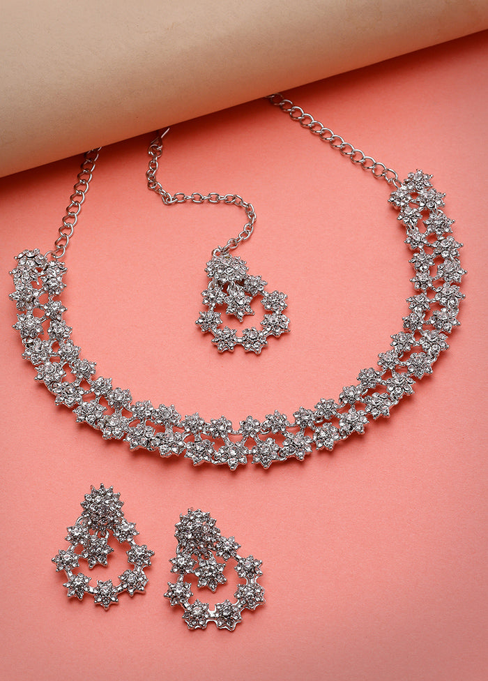 Silver Alloy Glossy Jewellery Set