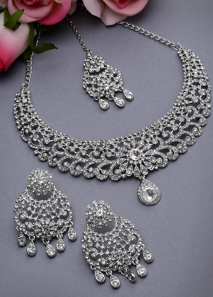 Silver Alloy Glossy Jewellery Set