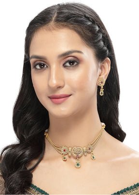 Multicolor Copper Glossy Jewellery Set