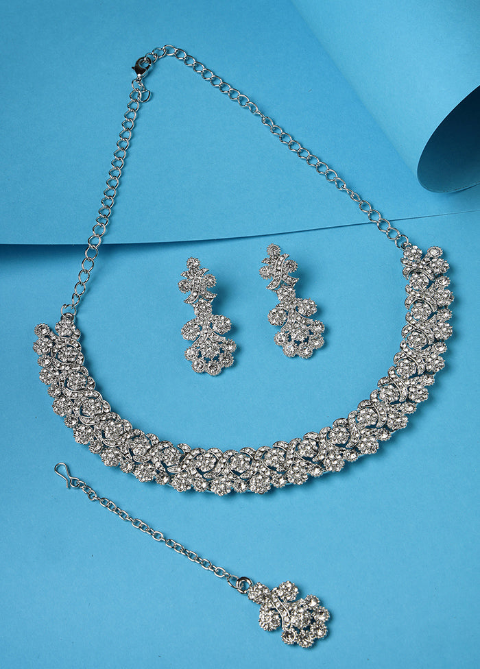 Silver Alloy Glossy Jewellery Set