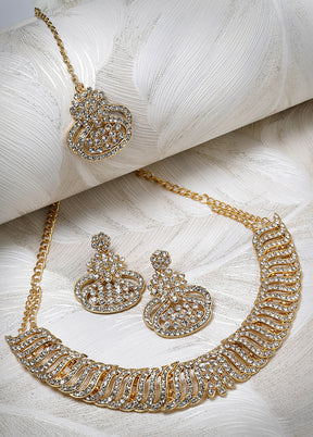 White Alloy Glossy Jewellery Set