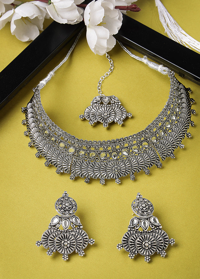 Silver Alloy Glossy Jewellery Set