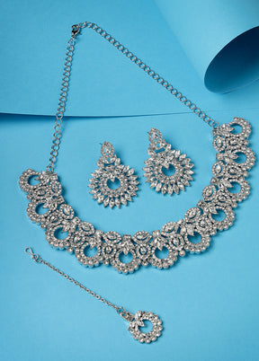 Silver Alloy Glossy Jewellery Set